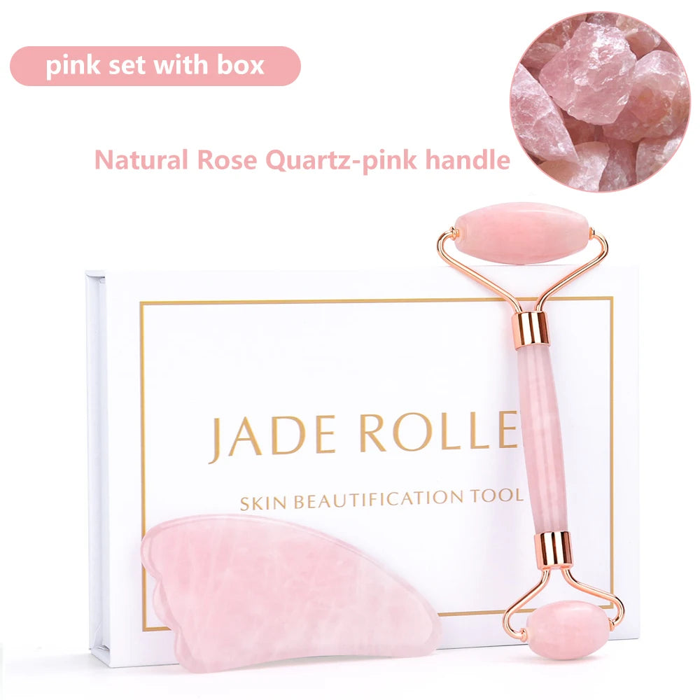 Jade Stone Sculpt and Soothe Roller Pink